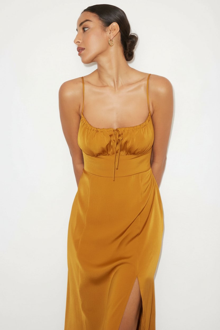 Robe jaune moutarde