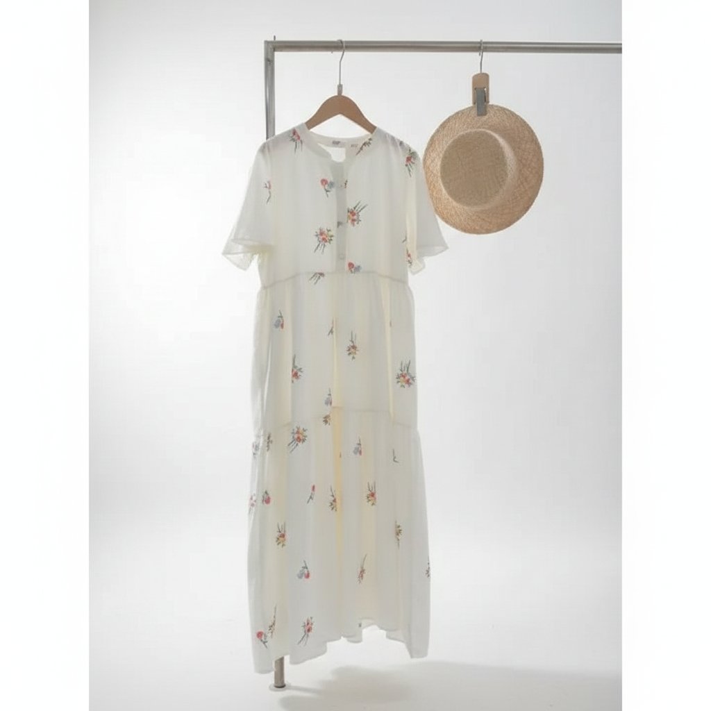 Robe en coton Motif fleur 