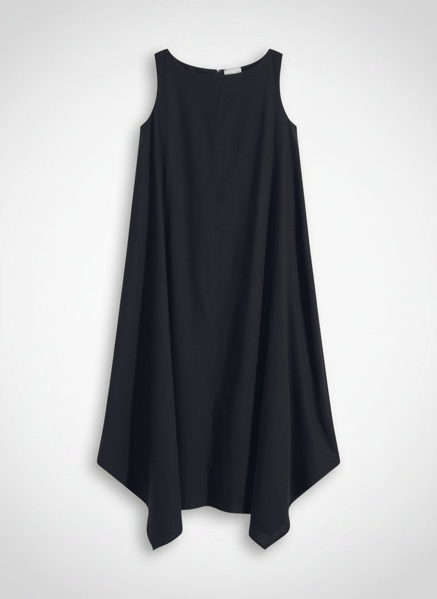 Robe asymétrique avec poches sur les côtés 