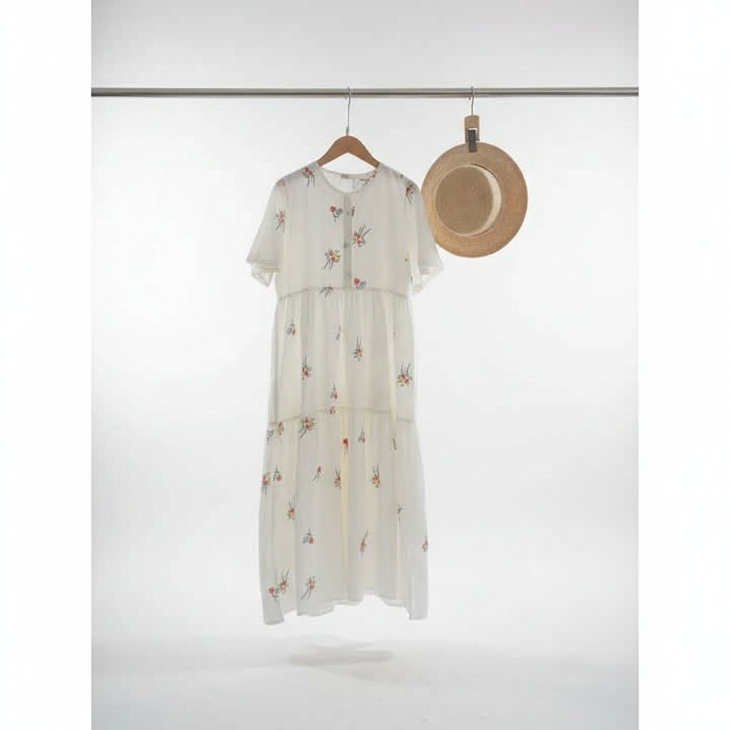 Robe en coton avec motif fleurs
