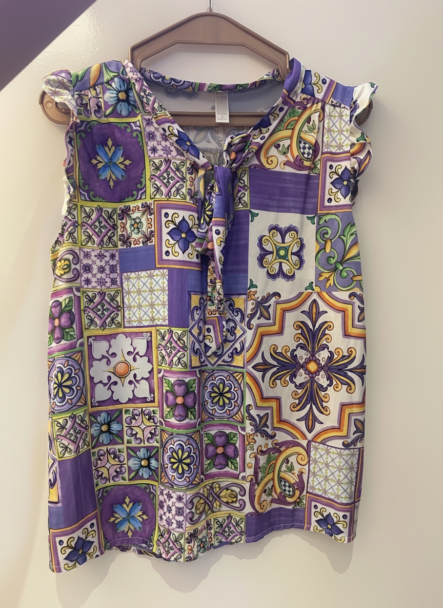  Chemise multicoleur avec noeud