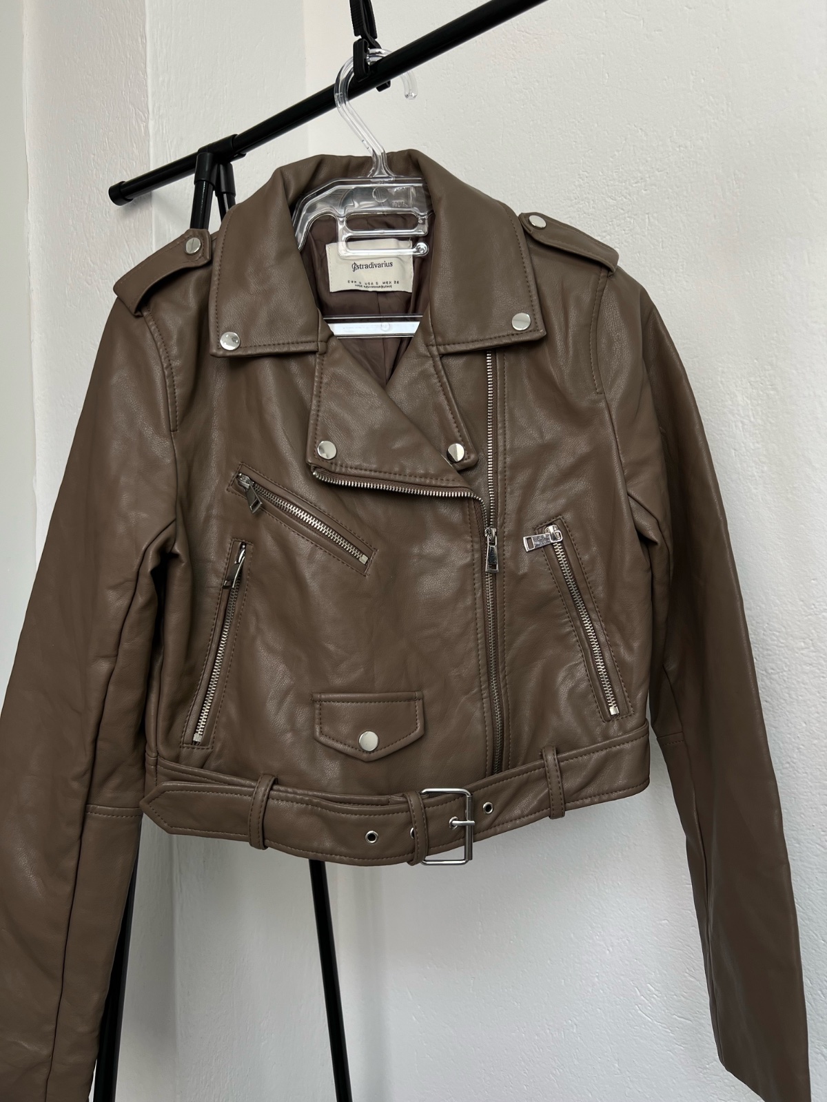 Veste cuir beige