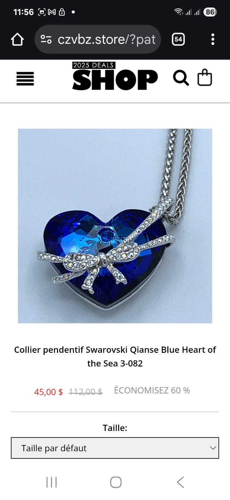 Colier SWAROVSKI avec carte authenticité et Boite