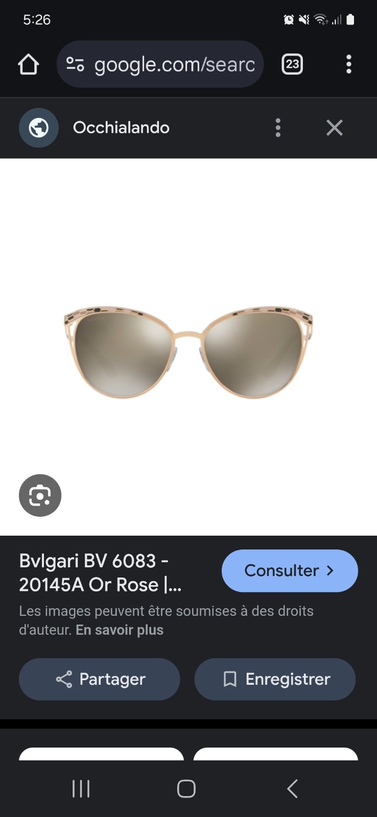 Lunette Bvlgari authentique importée France