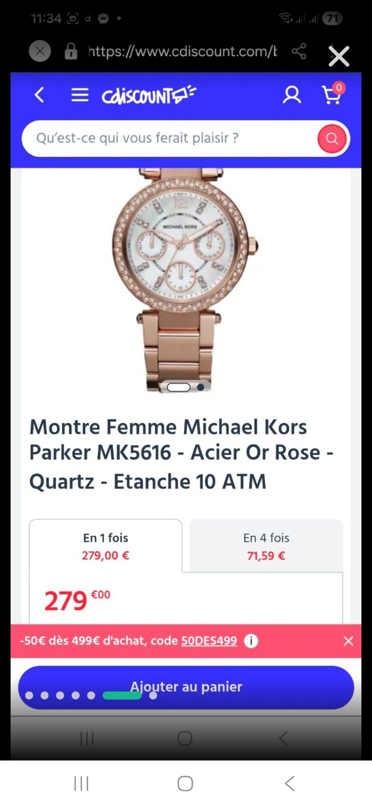 Montre Michael Kors Authentique Importée