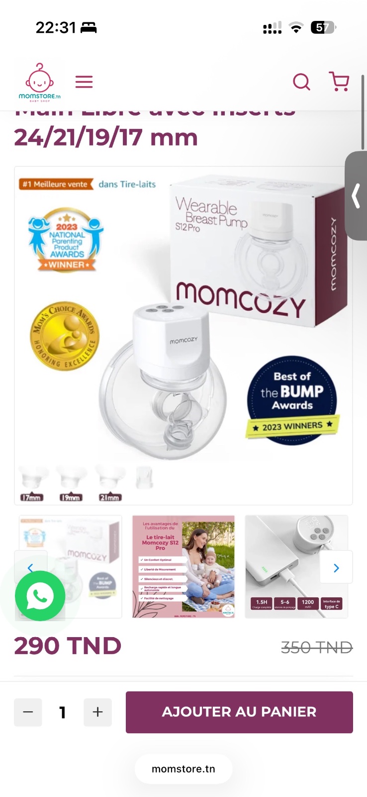 Momcozy Momcozy S12 Pro – Tire-Lait Main Libre