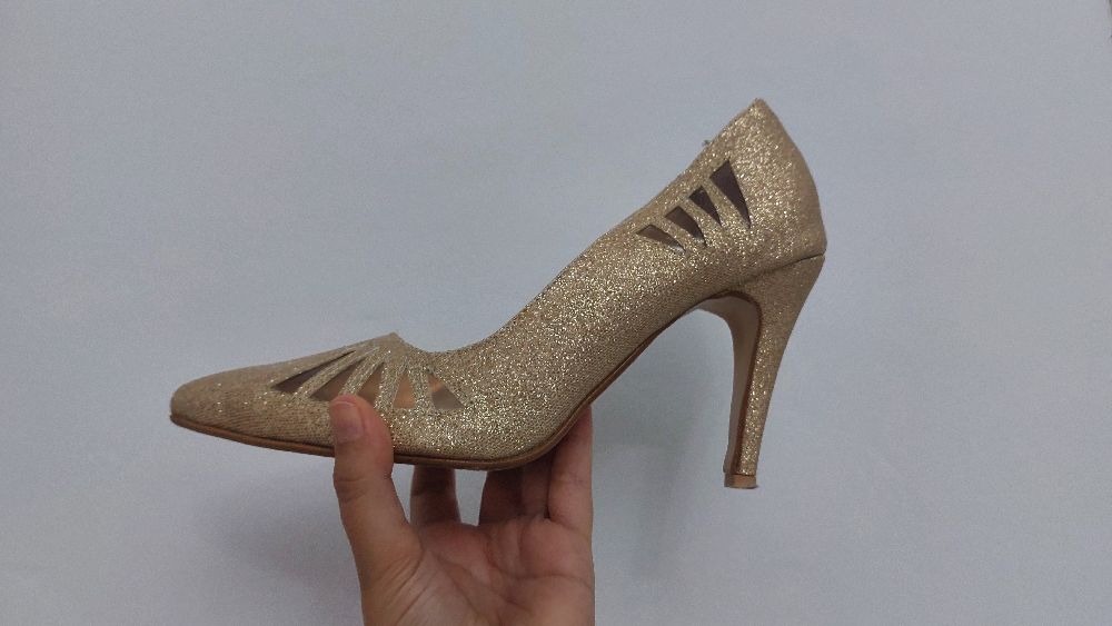 Escarpins rose gold pailleté