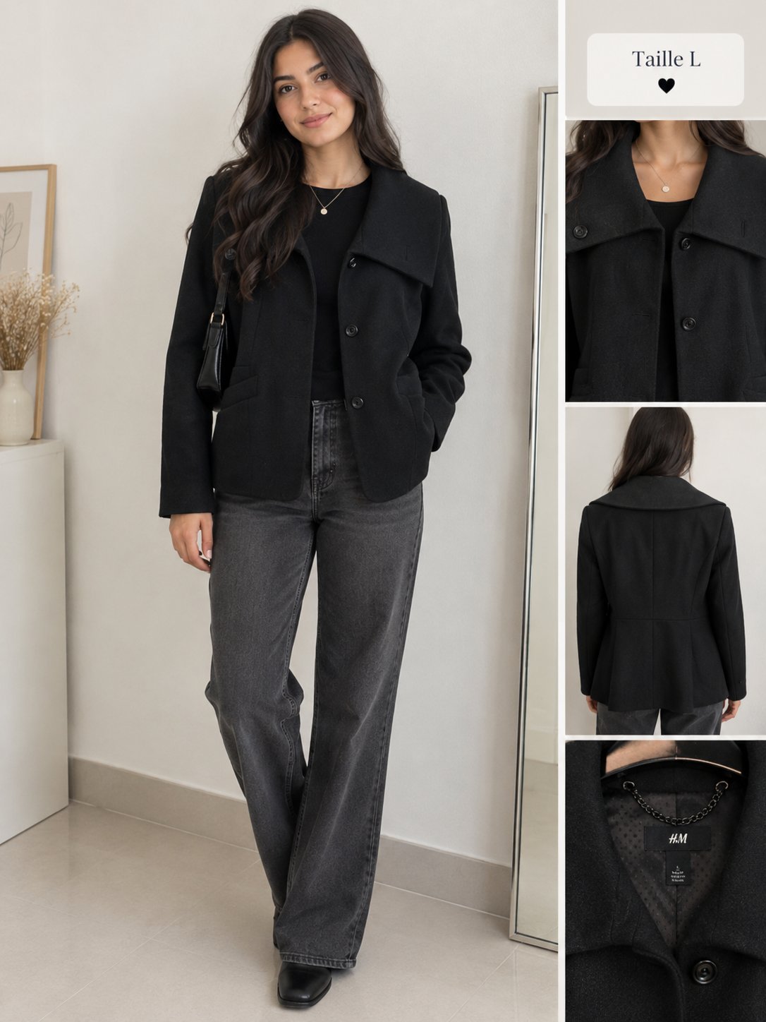 Veste noire élégante H&M