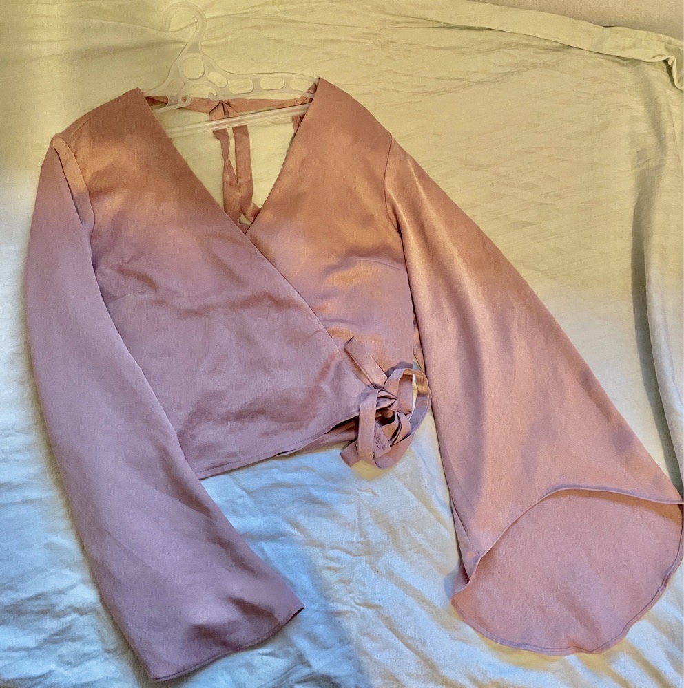 chemise rose satinee