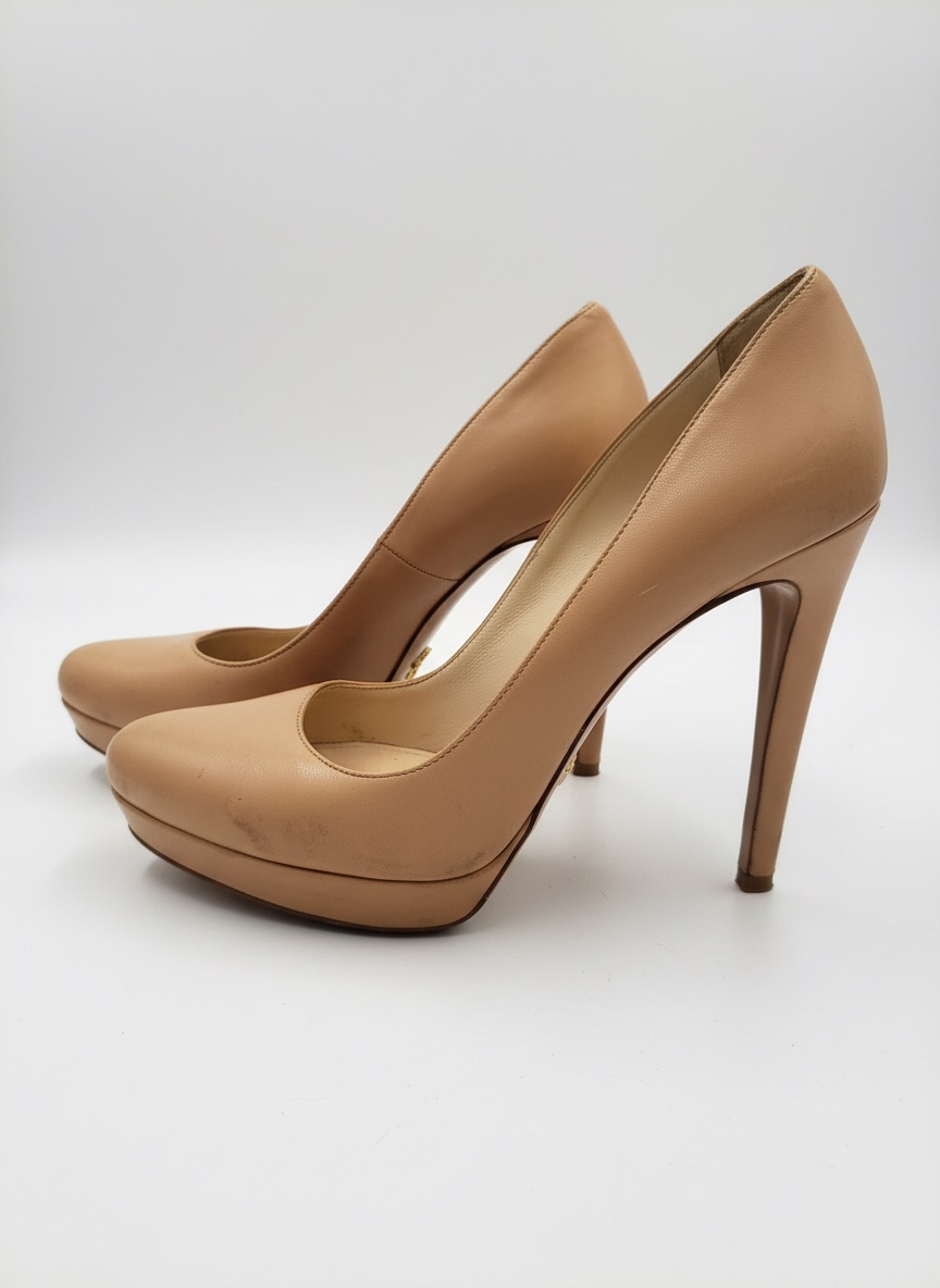 Escarpins Prada beige a talents hauts