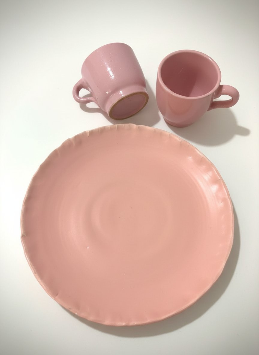 2 tasses - grand plats en céramique 