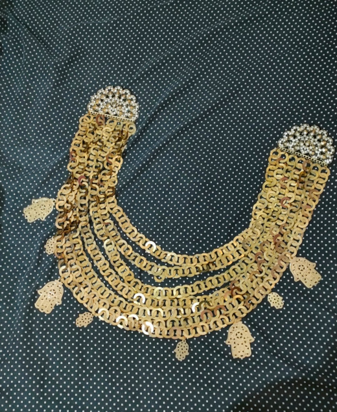 Accessoires pour robe soirée ou abaya ou caftan en plaqué or 