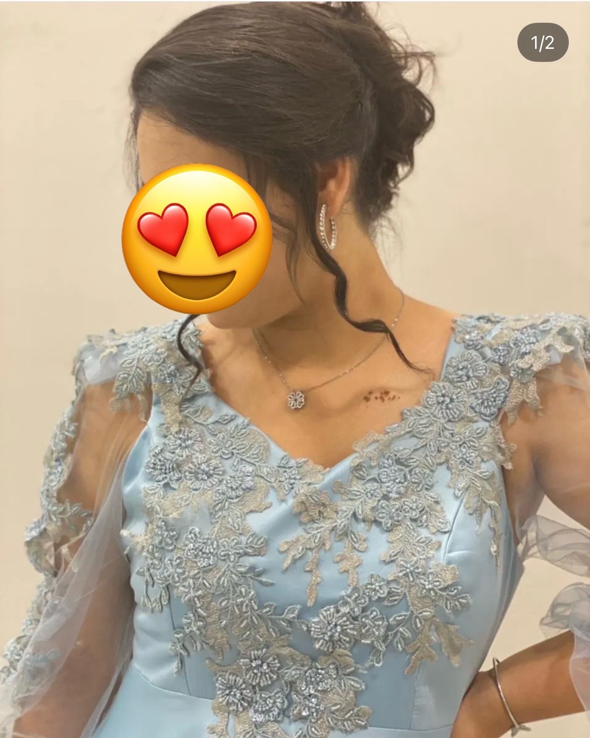 Robe soirée bleu ciel 