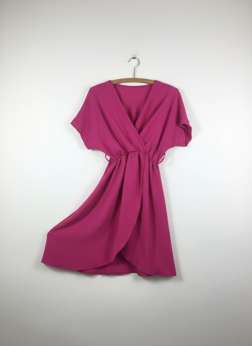 Robe portefeuille rose fushia 