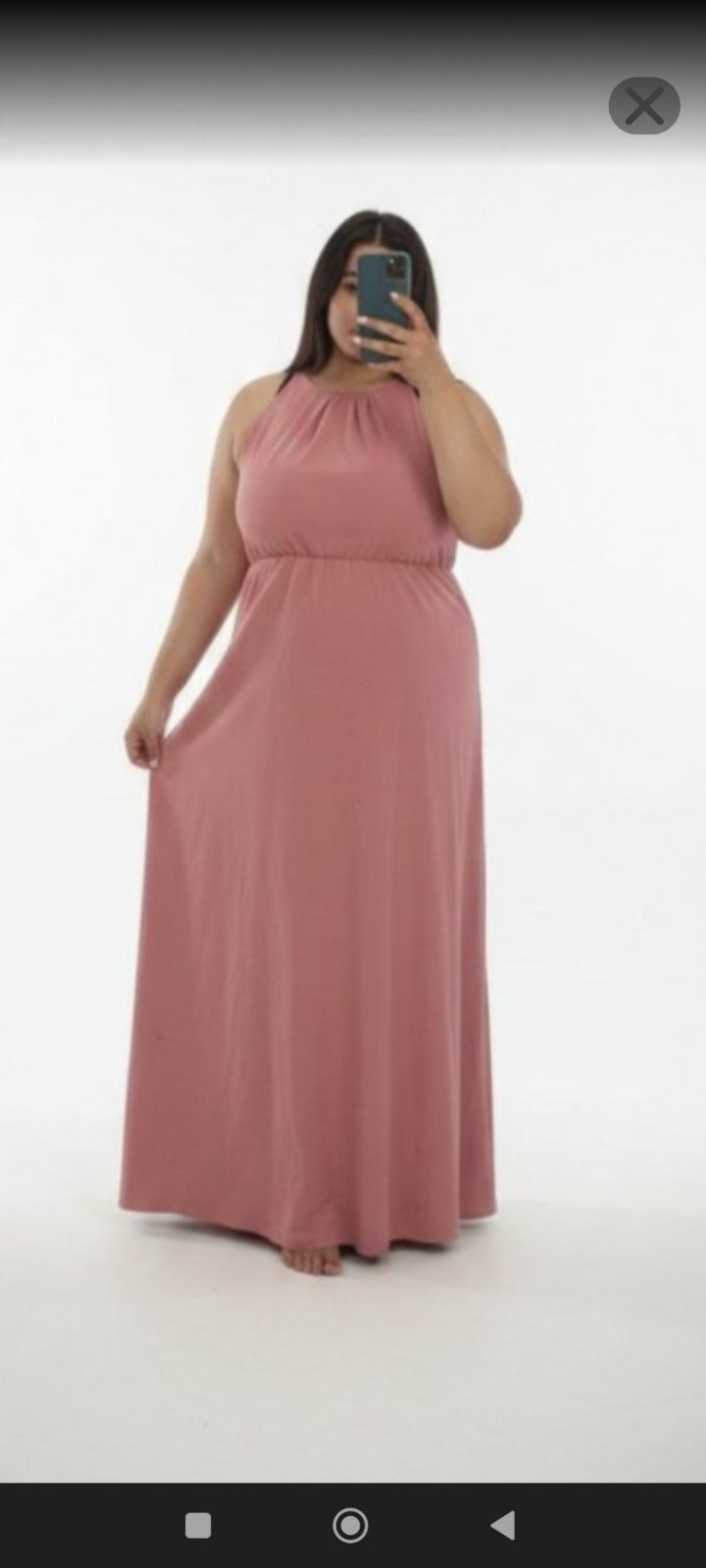 Robe longue avec fente rose poudré 