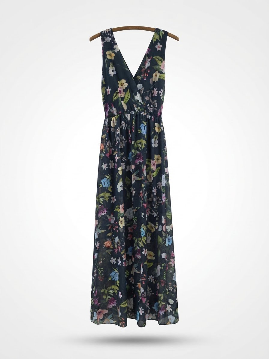 Robe noir imprimé fleurs 