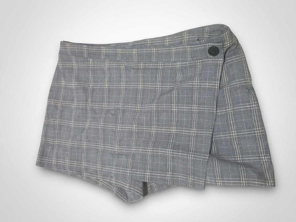 Mini jupe short avec rayures (bleu foncé/jaune et blanc)