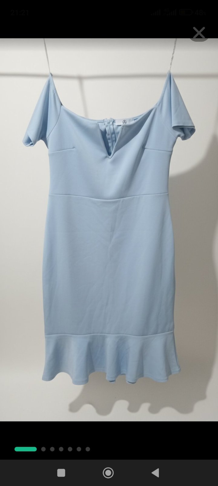 Robe satin bleu ciel 
