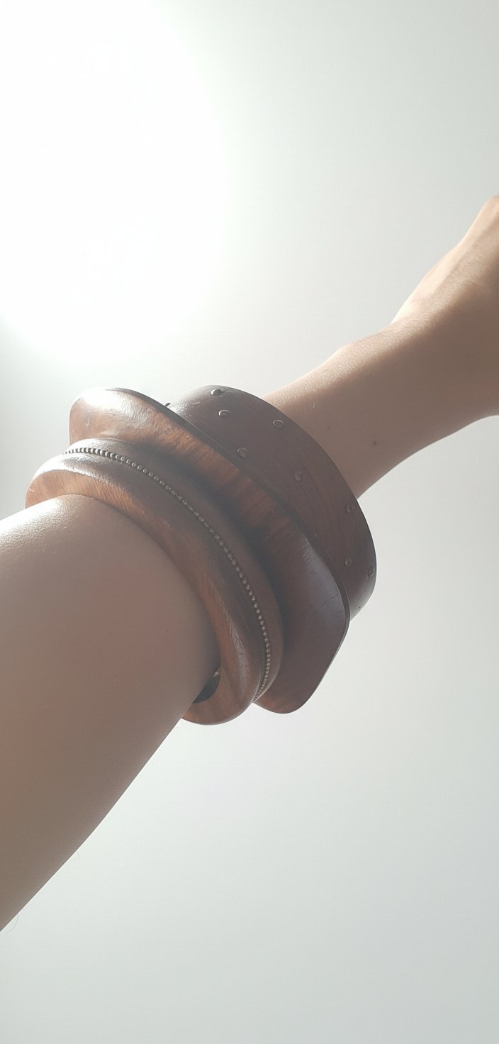 Lot de Bracelets Tendances en Bois Marron - Style Bohème & Naturel