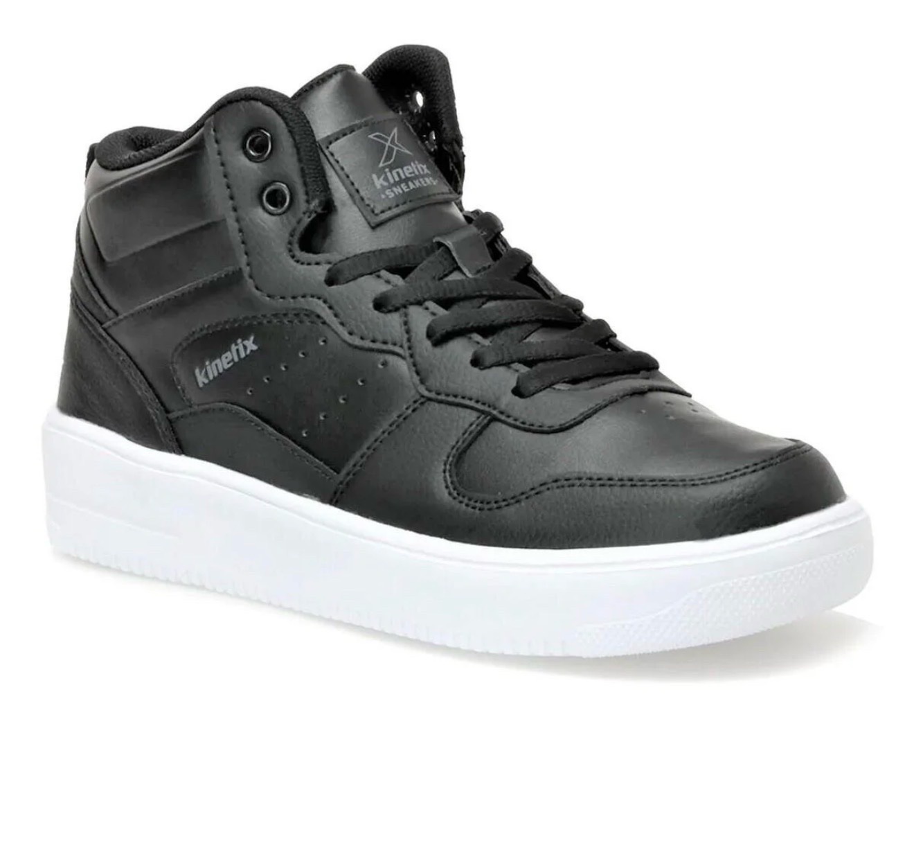 Baskets montantes Kinetix – Noir & semelle blanche