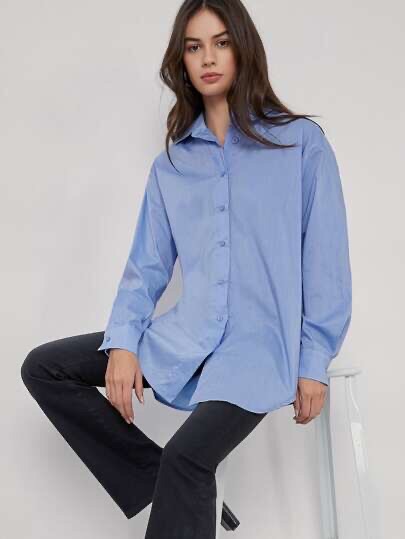 Chemise Benetton bleu 