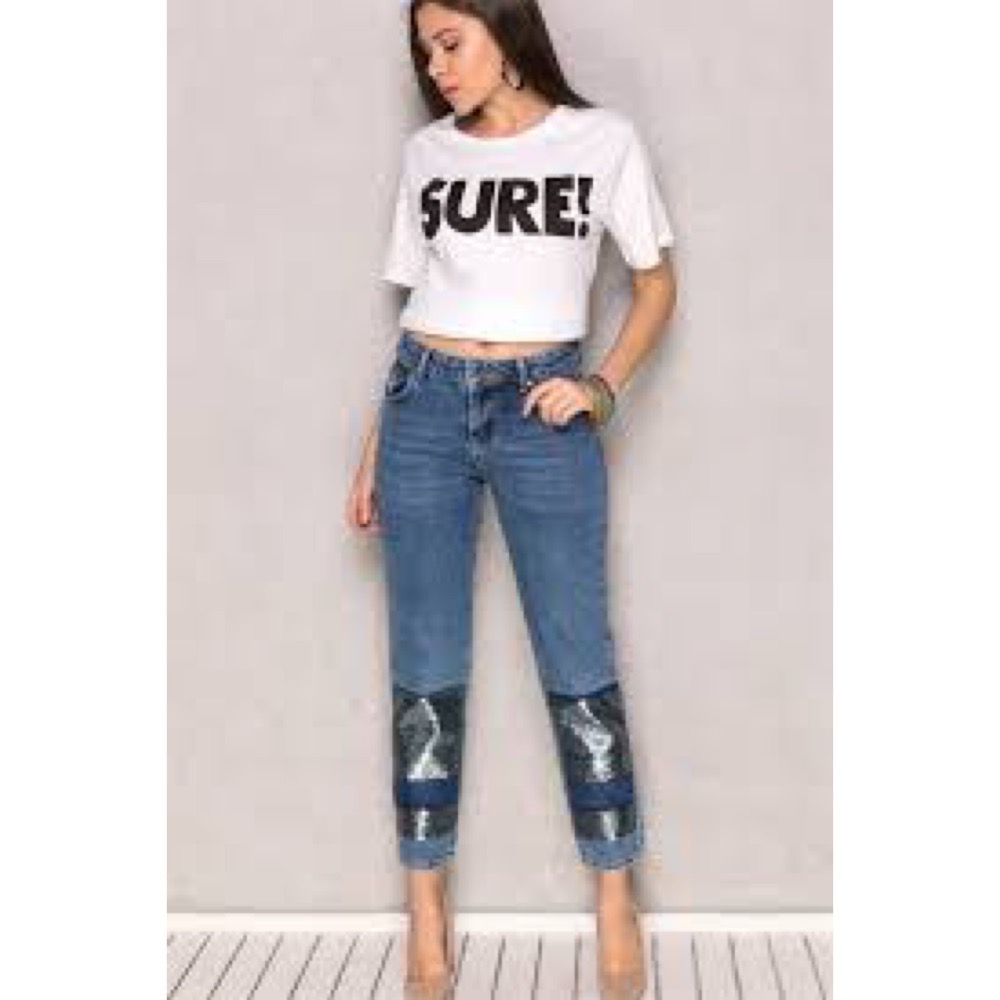 Jeans Zara à paillettes 