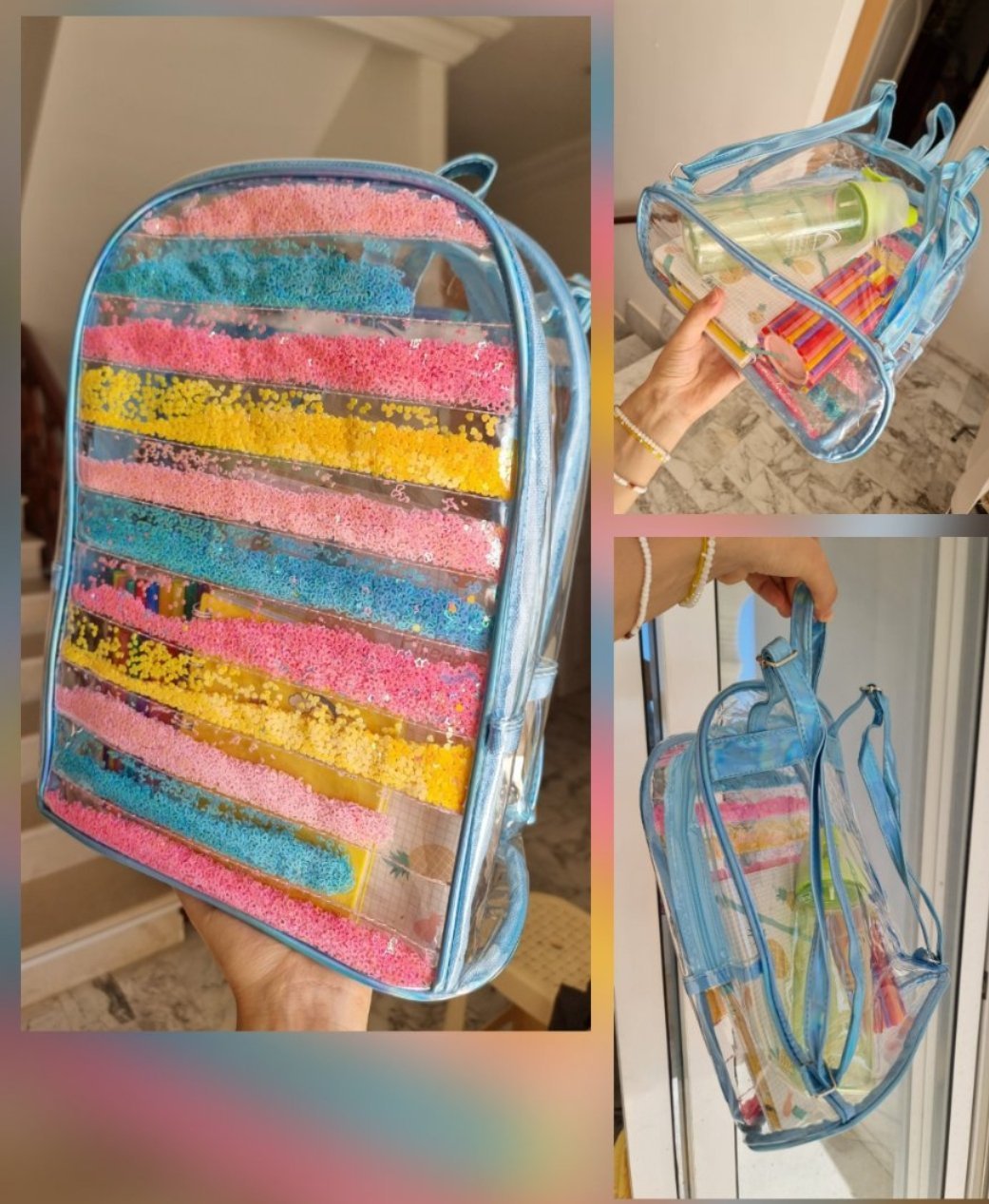 ​🌈 Le Sac à Dos Pailleté qui Fait Pétiller la Rentrée !📚