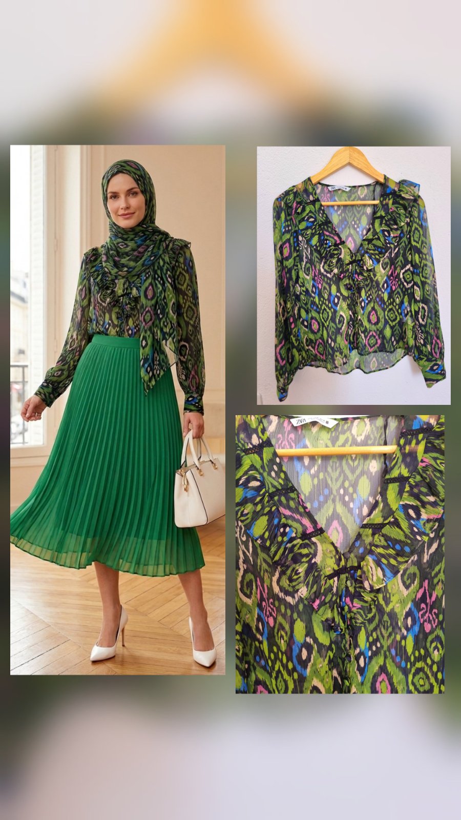 Chemise ZARA Brillante 💐💐 MULTICOLORES 💐💐 TAILLE M