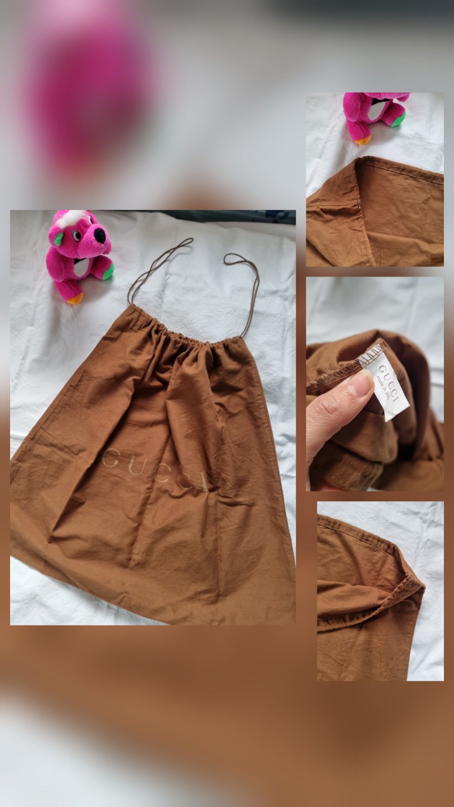 Sac de la marque Gucci 🌸🌸 de couleur camel 🌸🌸 100 % en cotton 🌸🌸 Made in italy 