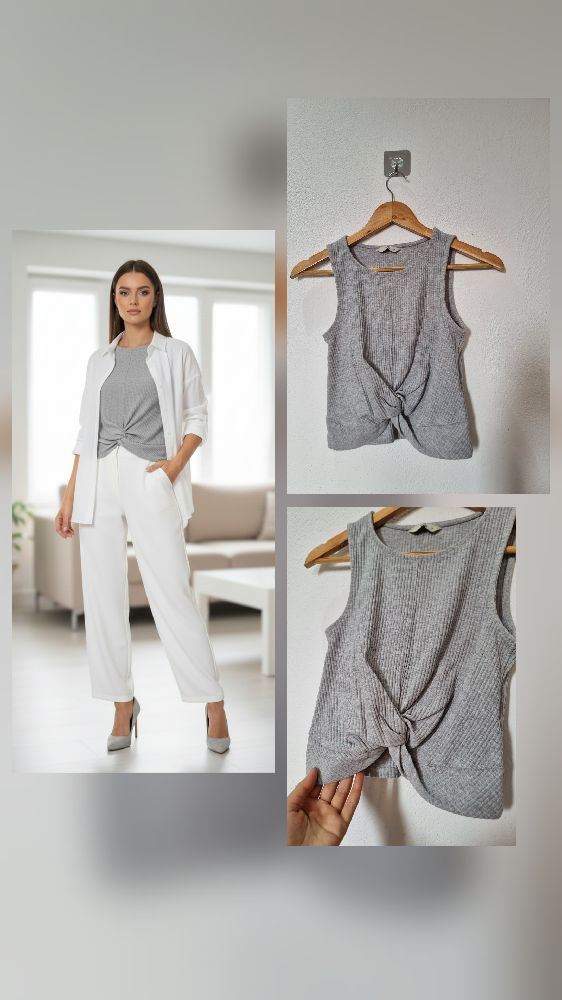 Top Gris en cotton 🌷🌷 de la marque ONLY 🌷🌷 TAILLE m 🌷🌷 en trés bon état
