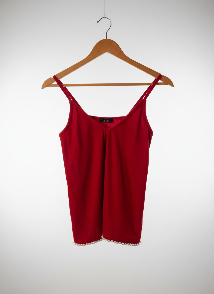 T-Shirt Rouge AKÈ avec perles 💐💐 taille XS w tlabes S 💐💐 en trés bon état🌹🌹