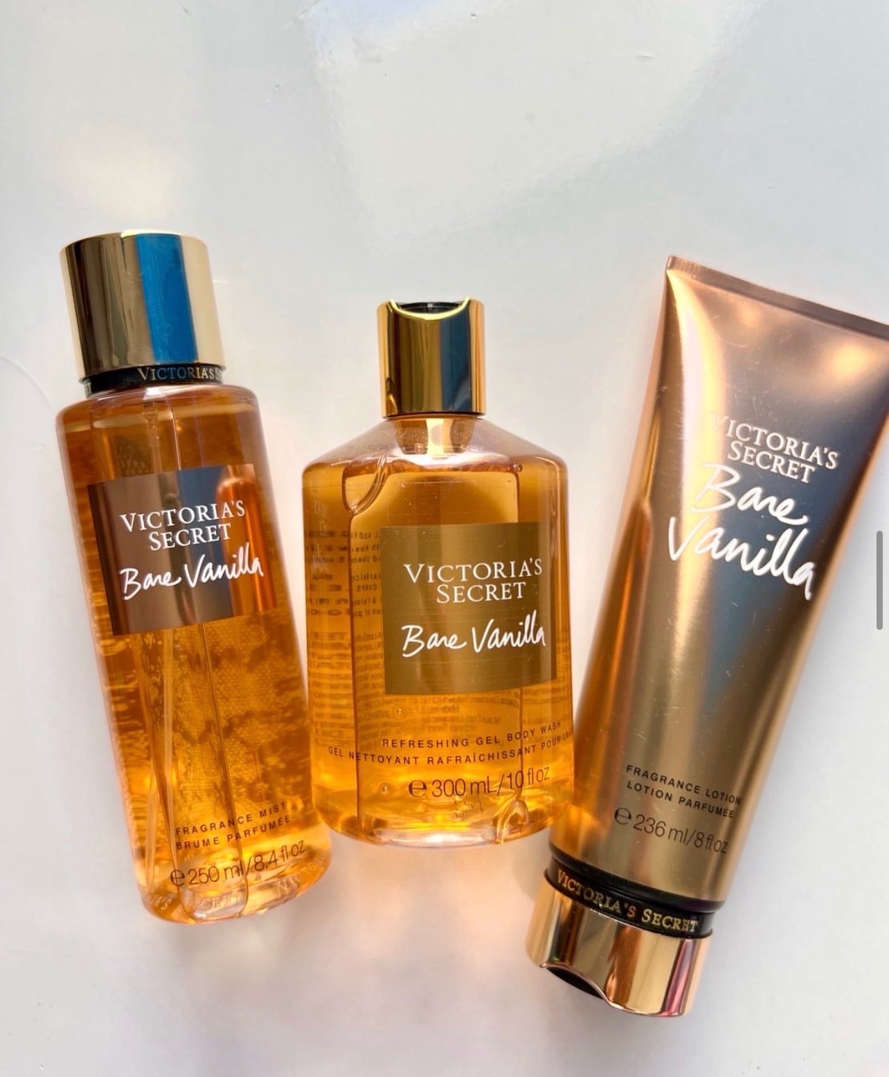 Body lotion , brume parfumée , gel nettoyant 