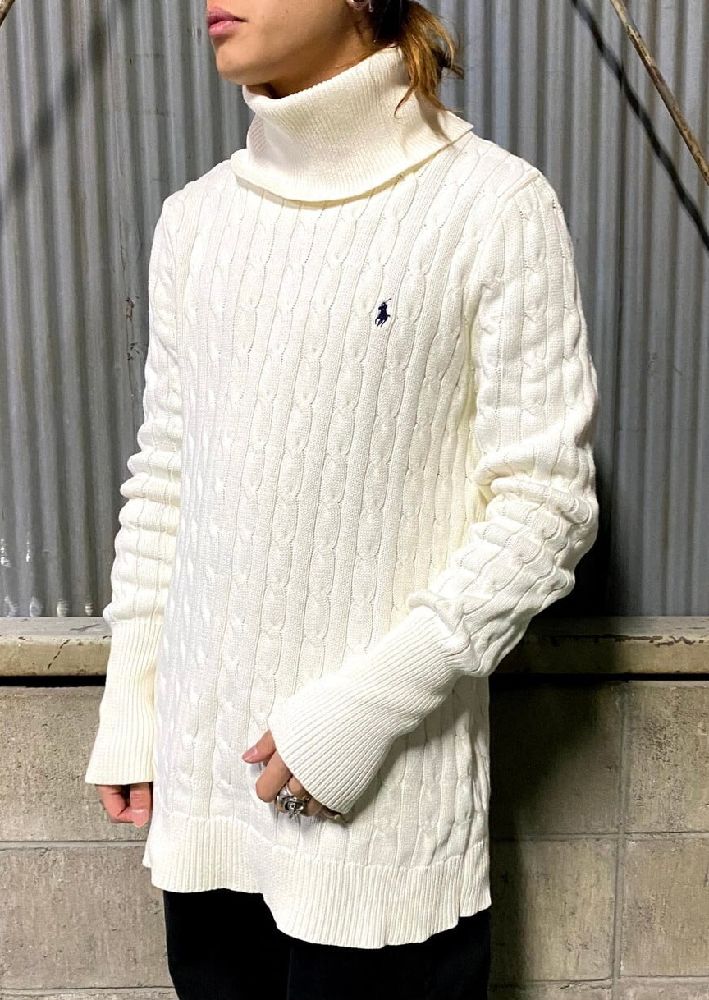 Pull à col roulé en maille torsadée Ralph Lauren