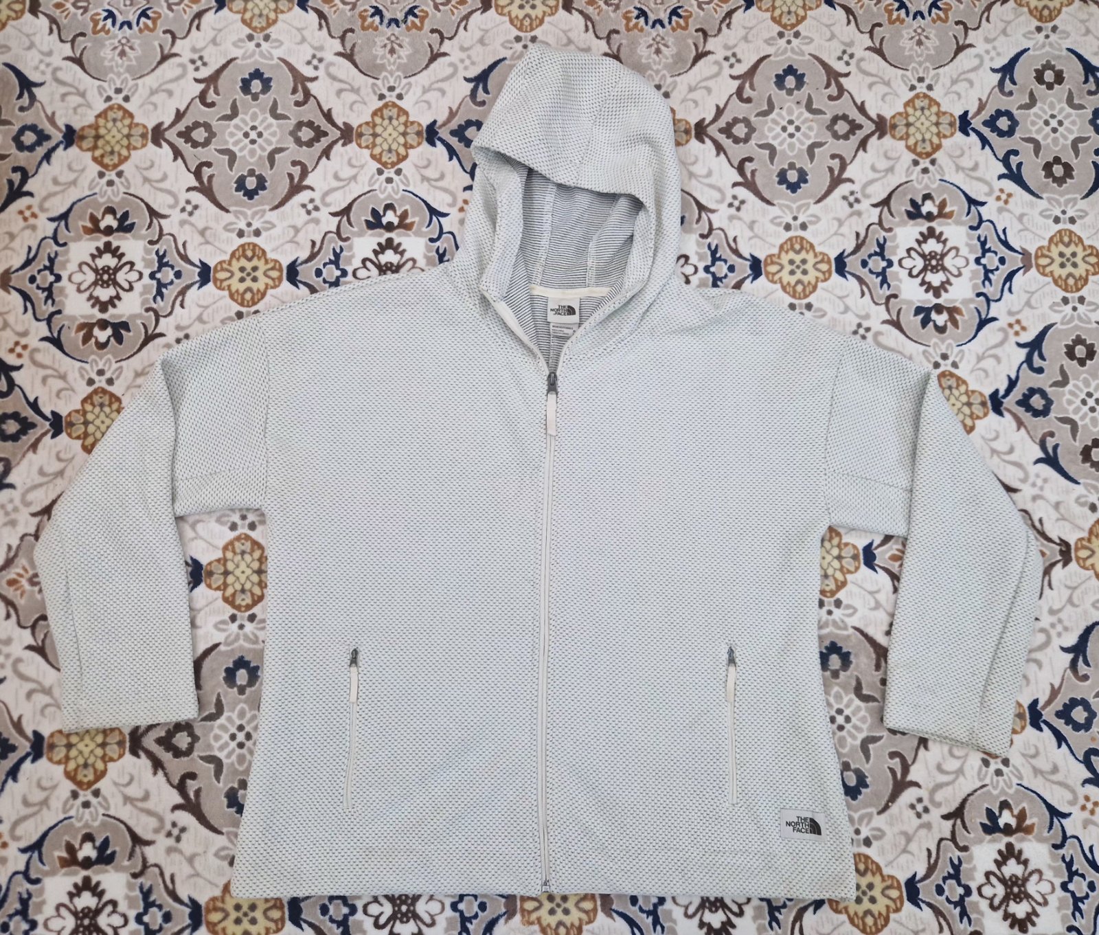 Sweat à capuche zippé en polaire gaufrée The North Face