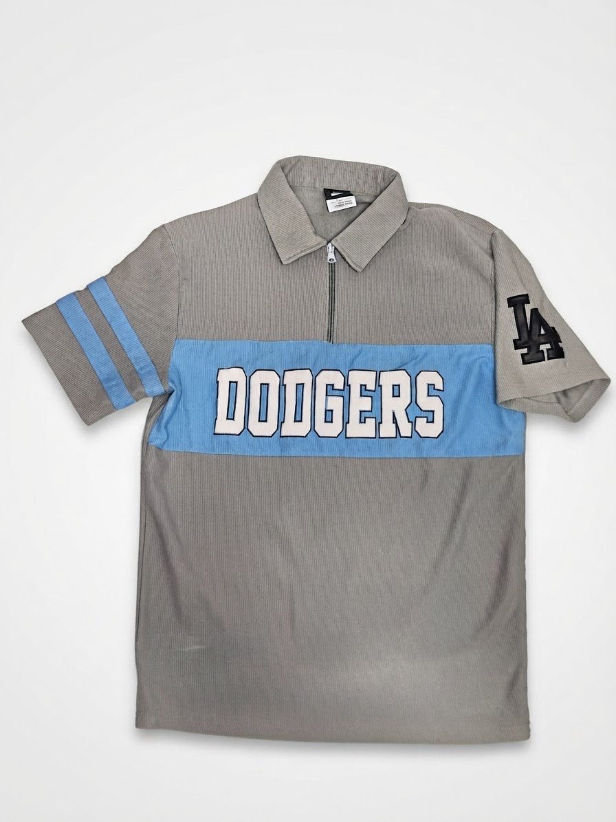 Haut de style polo à col zippé Nike vintage des Los Angeles Dodgers
