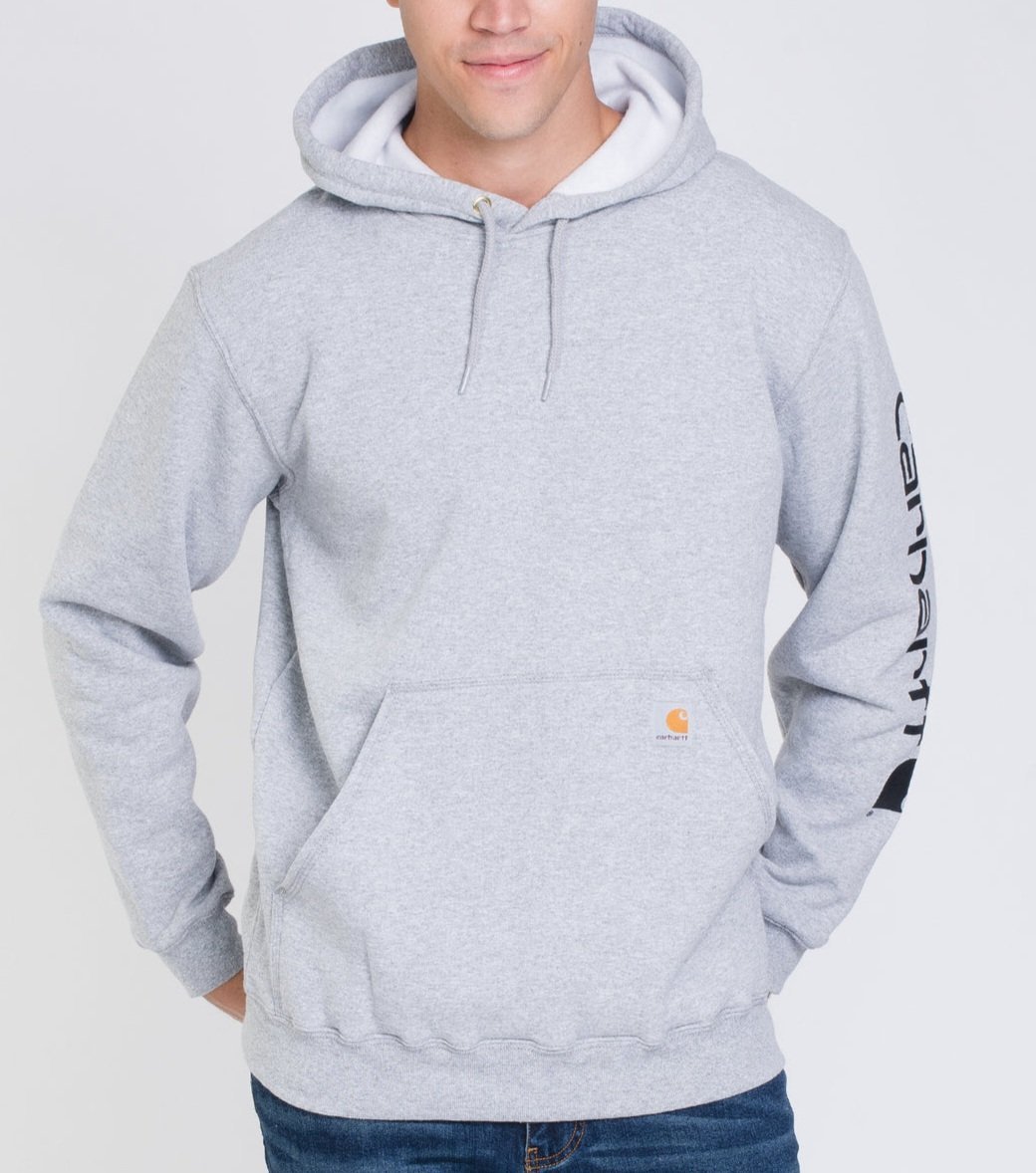 Sweat à capuche Carhartt Midweight avec logo sur la manche et poche kangourou