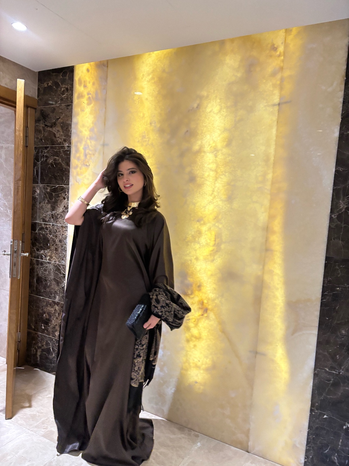 Robe Abaya marron 