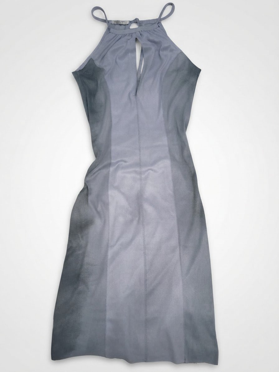 Robe velour bleu-gris 