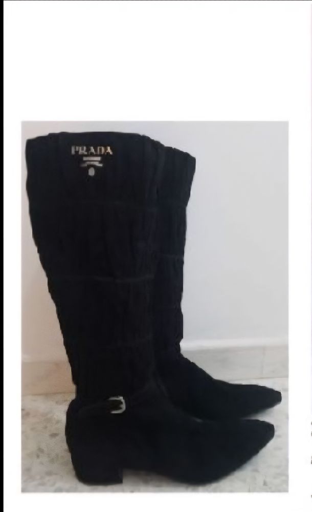 Bottes en cuir Daim Prada