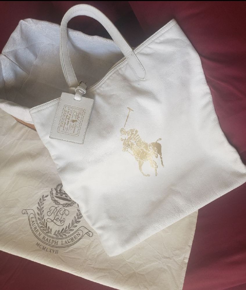 Sac 👜 en cuir blanc Ralph lauren 