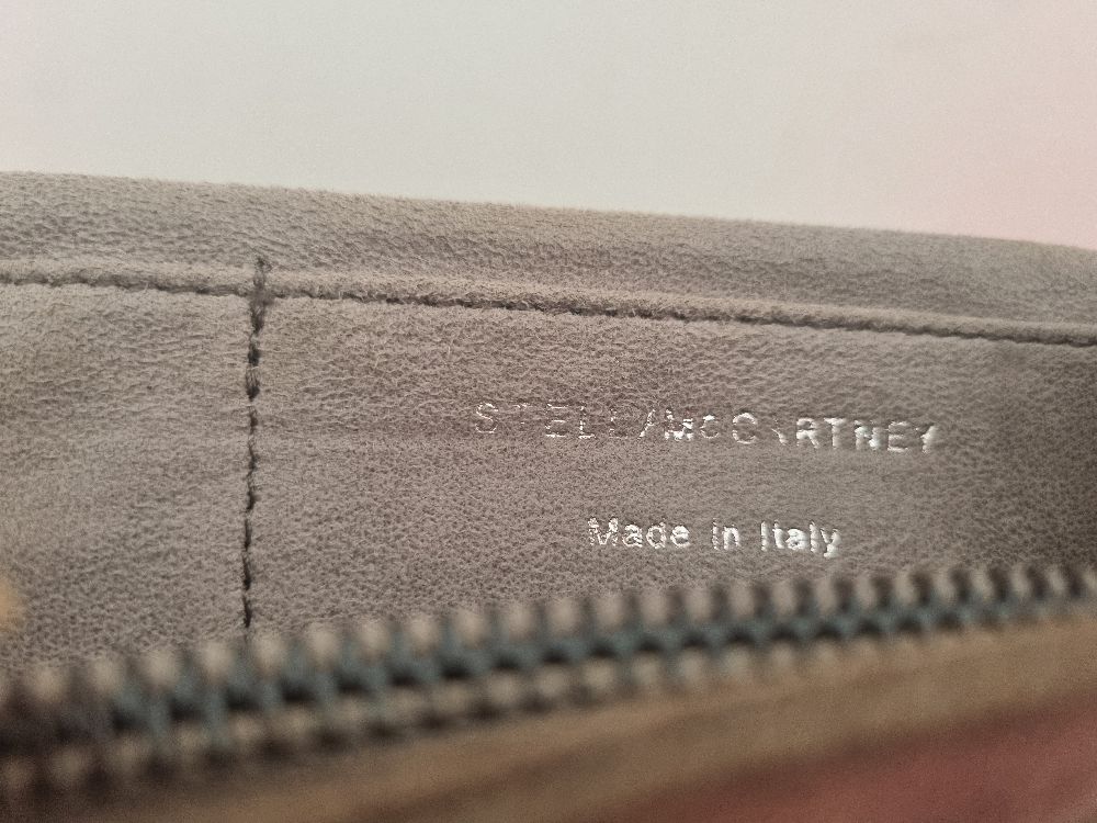 Portefeuille gris en cuir Daim Stella Mccartney Authentique 