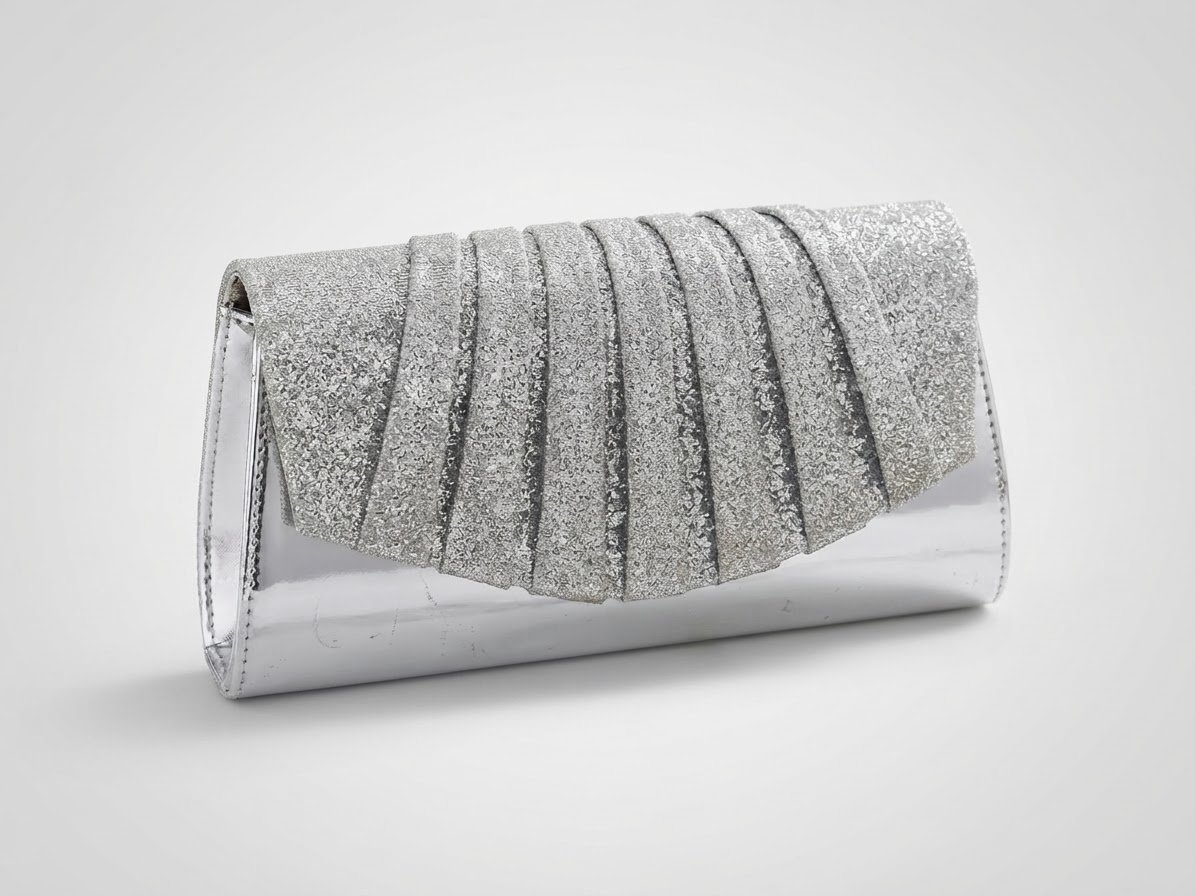 Sac de soirée argentee fait main