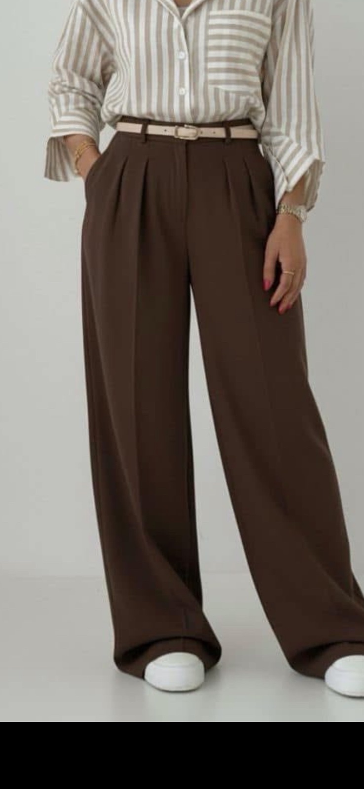 Pantalon large en marron