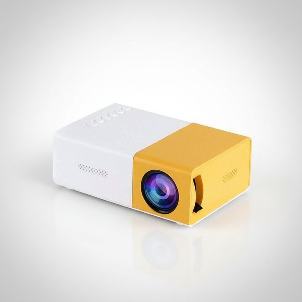 Mini Vidéo Projecteur Portable Led FHD LCD Blanc & Jaune