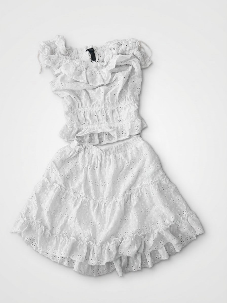 Set top jupe blanc