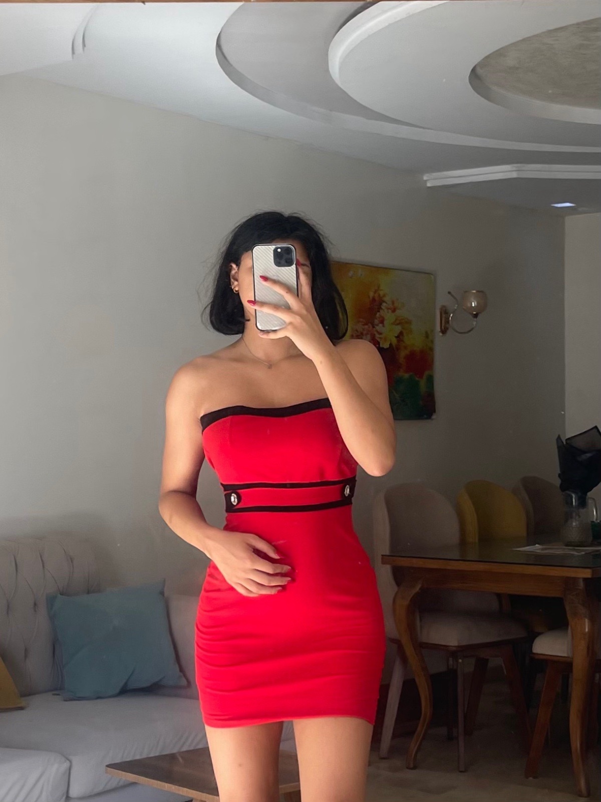 Robe mini rouge