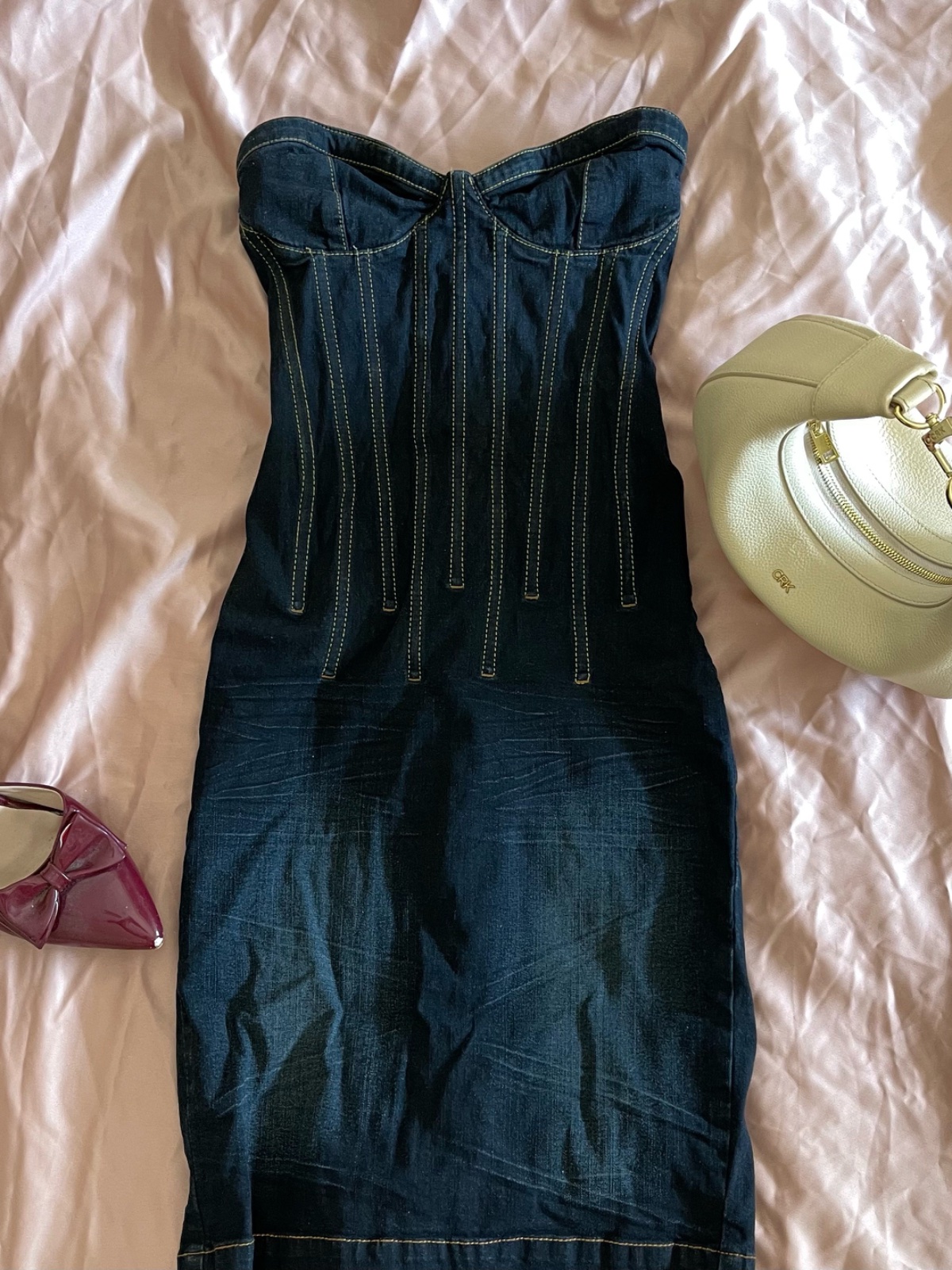 Robe denim midi
