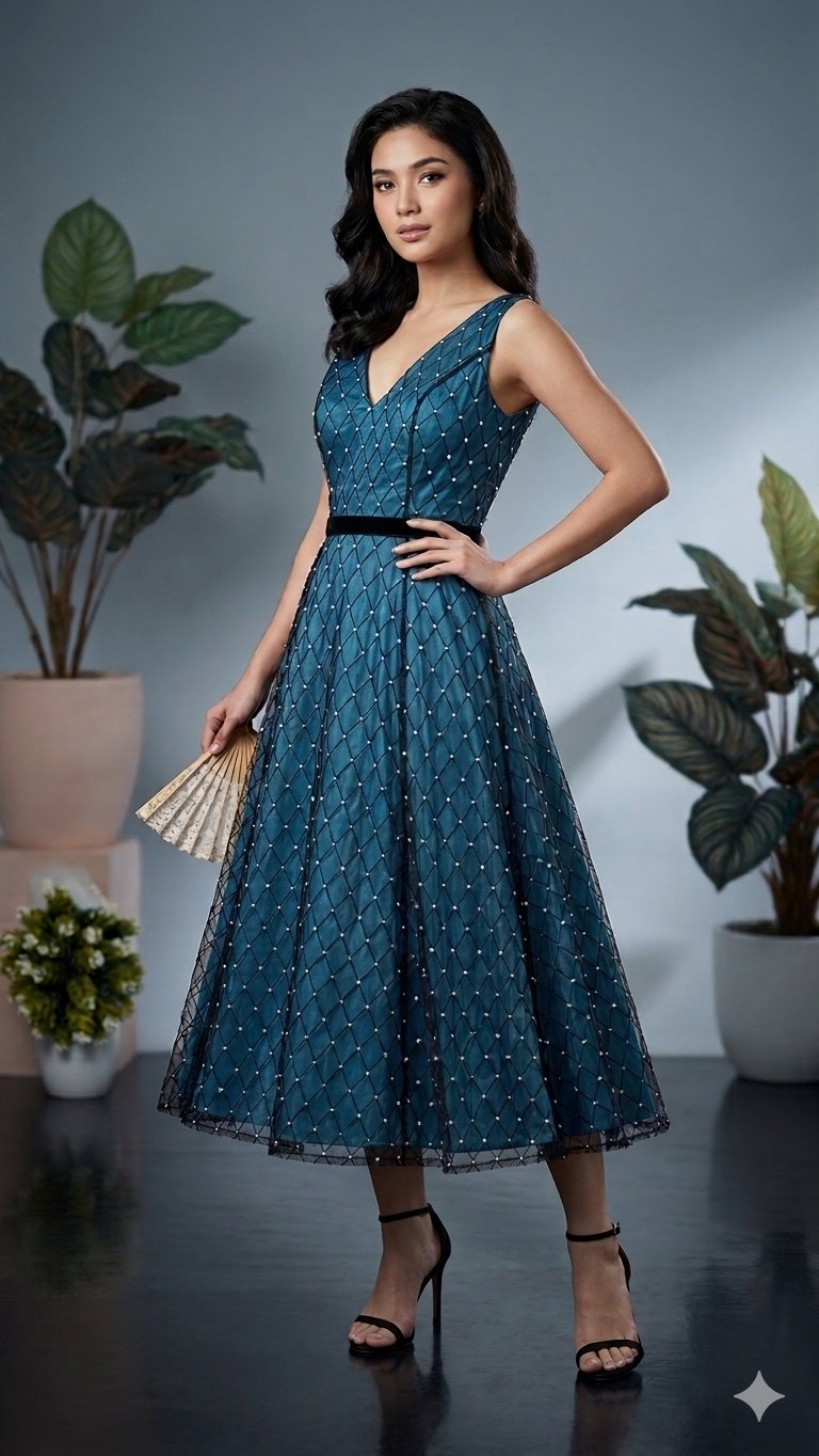 Robe de soirée mi-longue chic