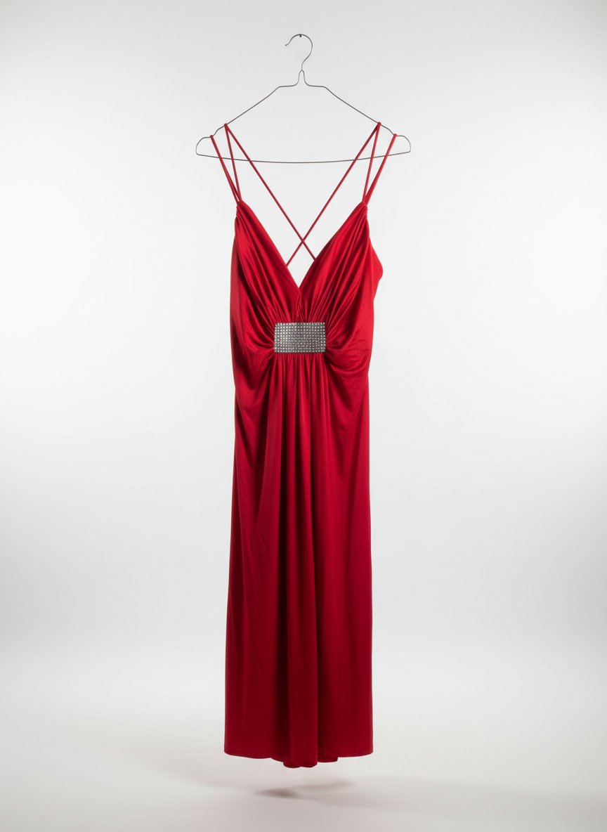 Sublime robe longue rouge dos nu.