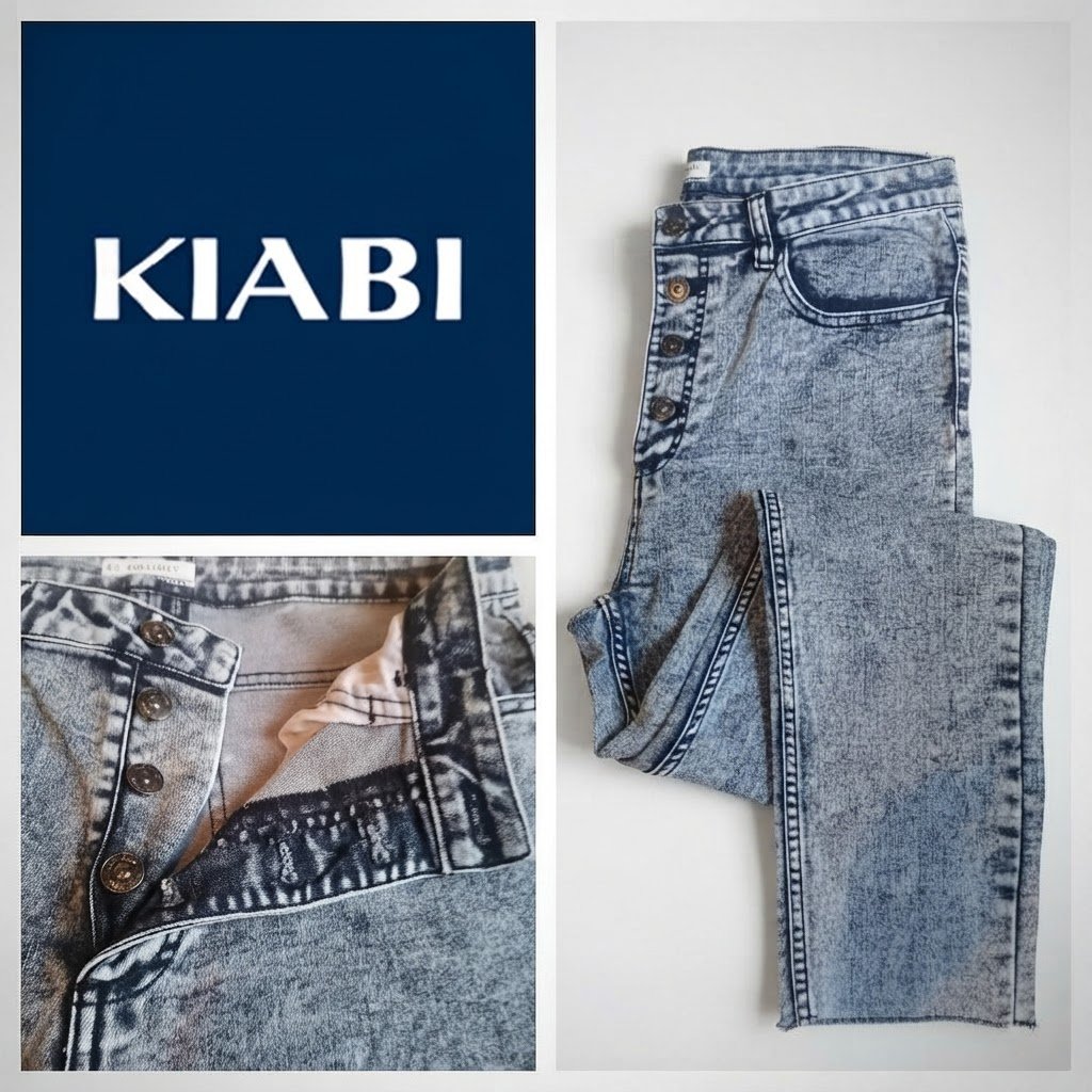 Acid-Wash Straight Leg Jeans